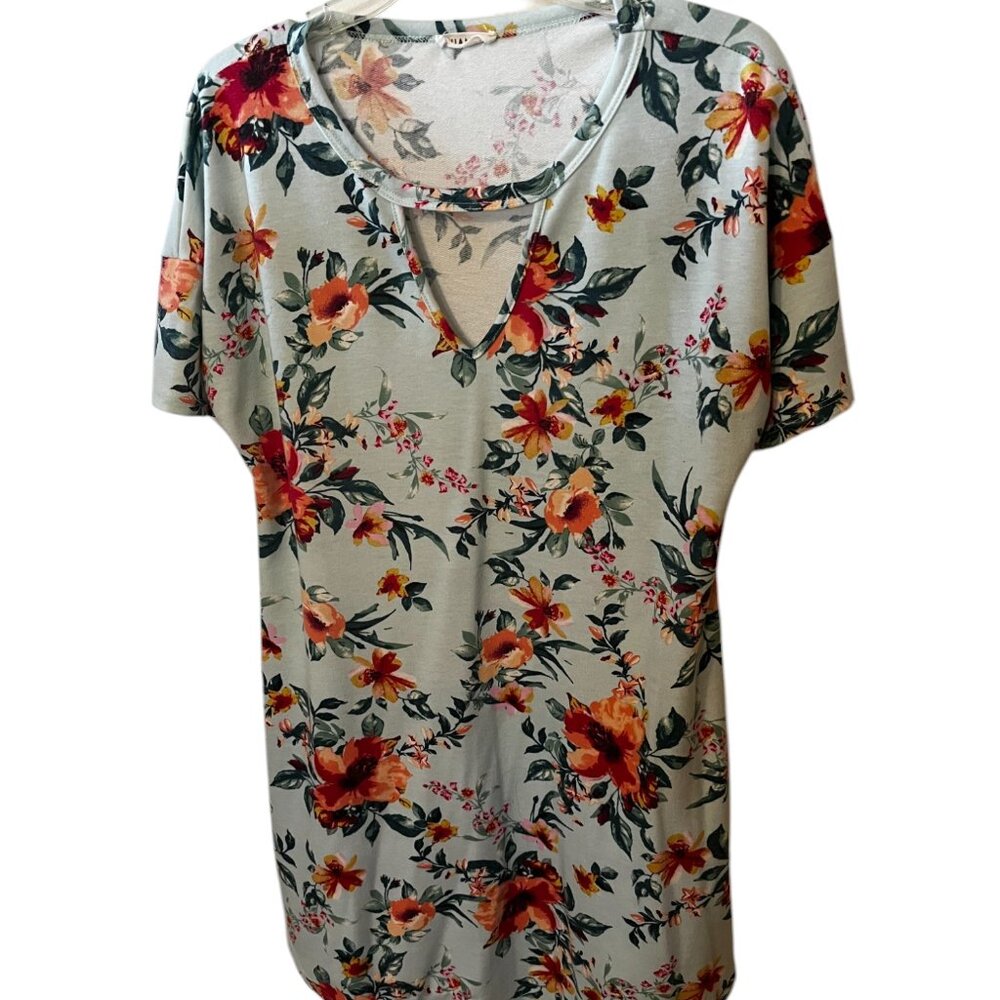 GENTLY Used} Watercolor Blossoms A Line Dress in Mint Green/ Size - Large